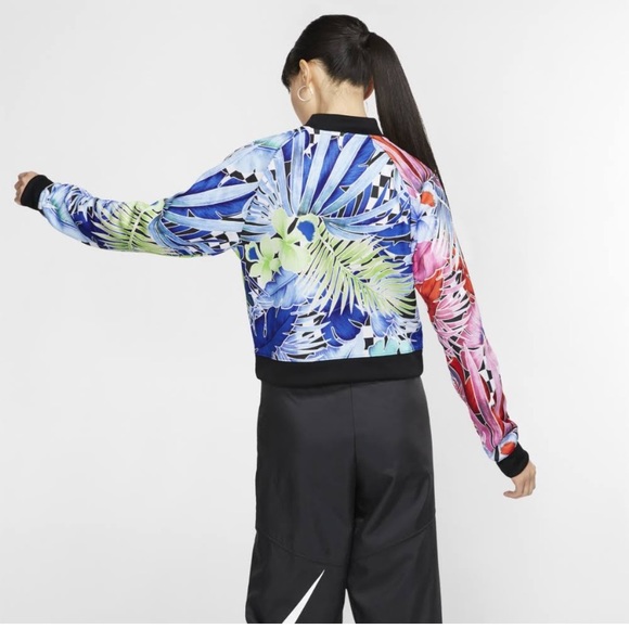 Nike NWT Small Hype Floral Bomber Zip Up Jacket - Picture 3 of 8